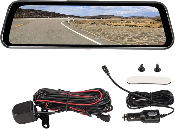 SChitec 10.7” Full HD 1080P Aynalı Araç İçi Dual Kamera Kayıt Cihazı H01 - Resim 3