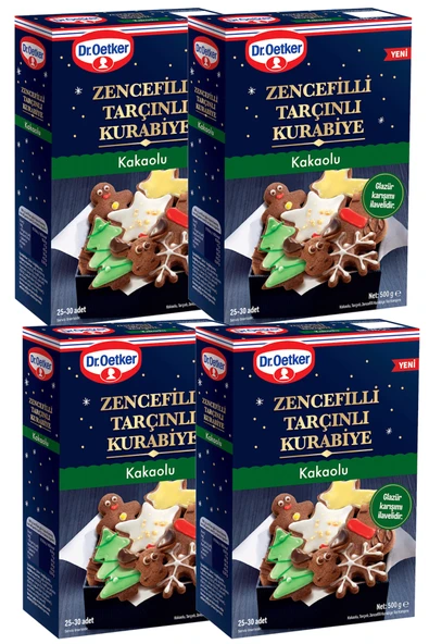 Dr. Oetker Zencefilli Tarçınlı Kakaolu Kurabiye Un Glazür Karışımı 500 g x 4 Adet ürün görseli 1
