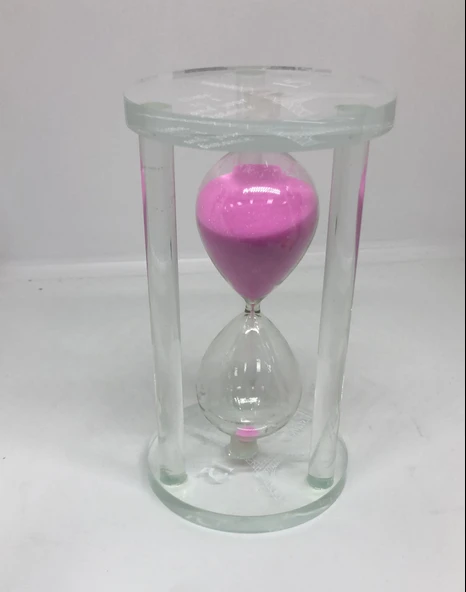 LEBRON Akrilik Cam Kum Saati 15 Dakika Pembe - Resim 2