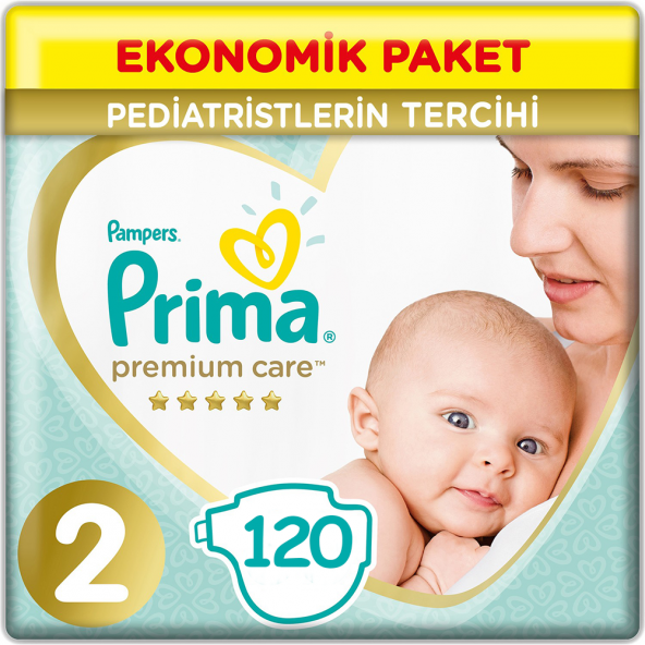 Prima Premium Care 2 Beden Bebek Bezi Yenidoğan (2*60) 120 Adet