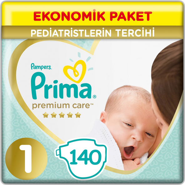 Prima Bebek Bezi Premium Care 1 Beden Yenidoğan 2-5 Kg (2*70) 140 Adet