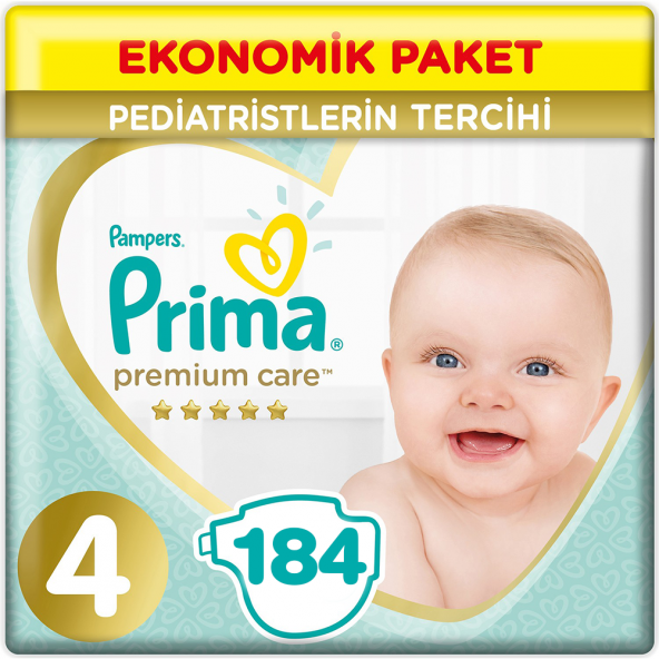 Prima Premium Care 4 Beden Ekonomik Paket 9-14 Kg (4*46) 184 Adet ürün görseli