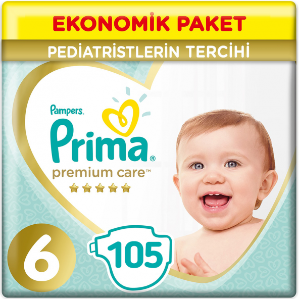 Prima Premium Care 6 Beden Bebek Bezi 13+ Kg 105 Adet