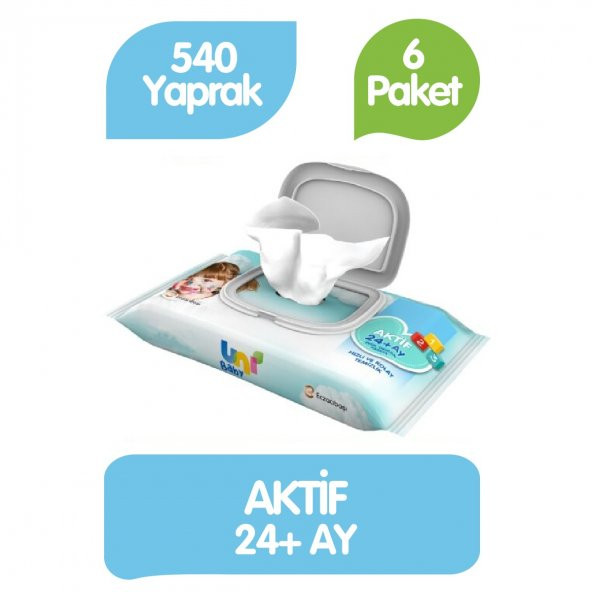 Uni Baby Islak Havlu Kapaklı 90lı 6 Paket 540 Yaprak