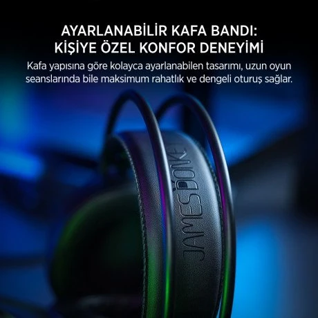 James Donkey 713 Rainbow 7.1 Siyah Gaming Kulaklık Siyah - Resim 3