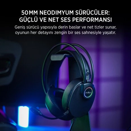 James Donkey 713 Rainbow 7.1 Siyah Gaming Kulaklık Siyah - Resim 5