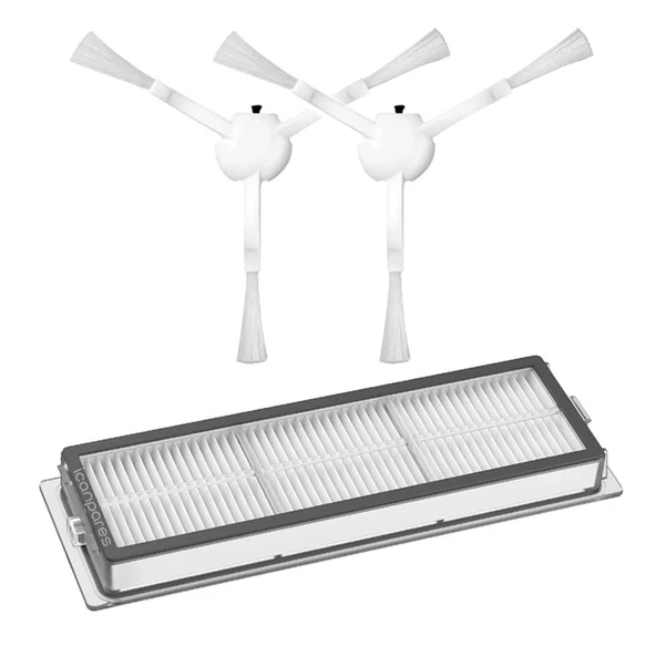 Xiaomi İle Uyumlu Mİ Robot Vacuum-Mop 2 Ultra STYTJ05ZHMHW Robot Süpürge Hepa Filtre ve Yan Fırça 2 Adet - Resim 2