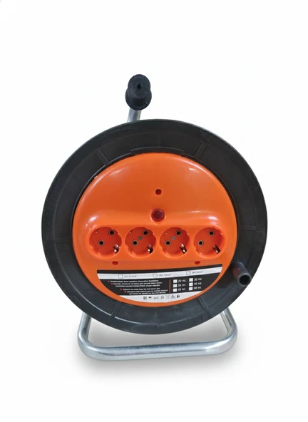 BOŞ KABLO MAKARASI IŞIKLI 50 METRE KAPASİTELİ 4 GİRİŞLİ ürün görseli 1