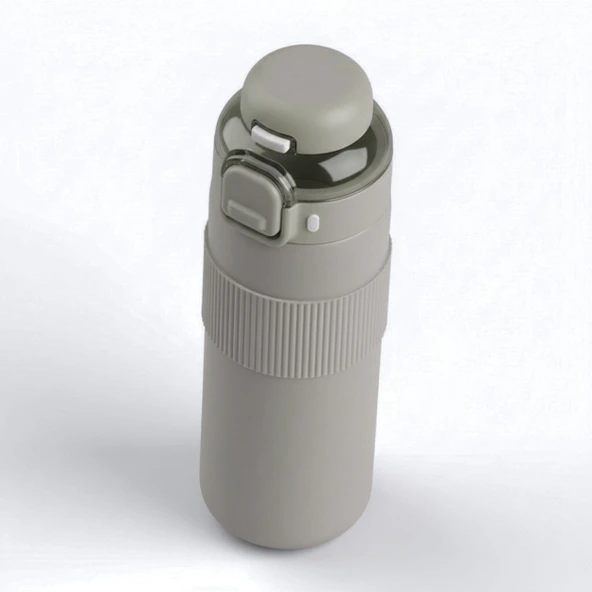 Paslanmaz Çelik Termos 700 ml-Tektuşla Açılır Çift Kullanımlı Kapak ürün görseli 1