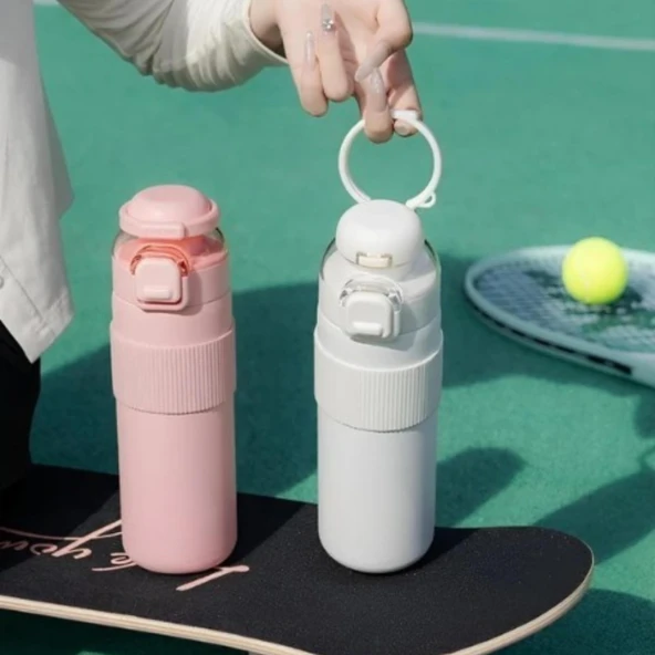 Paslanmaz Çelik Termos 700 ml-Tektuşla Açılır Çift Kullanımlı Kapak - Resim 6