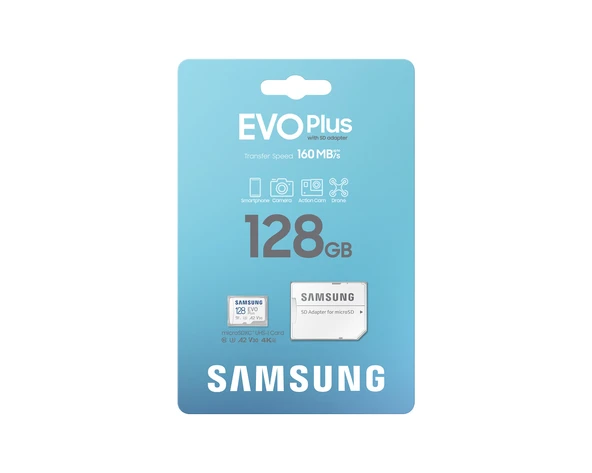 128GB SAMSUNG EVO PLUS MICROSDXC UHS-I U3 V30 A2 160MB/s MB-MC128SA/TR - Resim 4