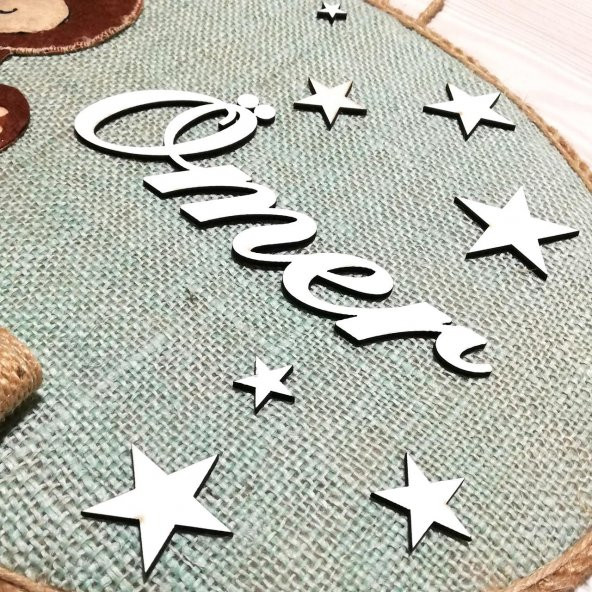 Lora Davet Erkek Bebek odası kapı süsü, Hastane kapı süsü, Duvar süsü, İsim tabelası, Bebek çelengi (1 Adet) Mavi - 36014 - 5