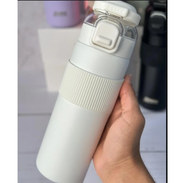 Paslanmaz Çelik Termos 700 ml-Tektuşla Açılır Çift Kullanımlı Kapak - Resim 11