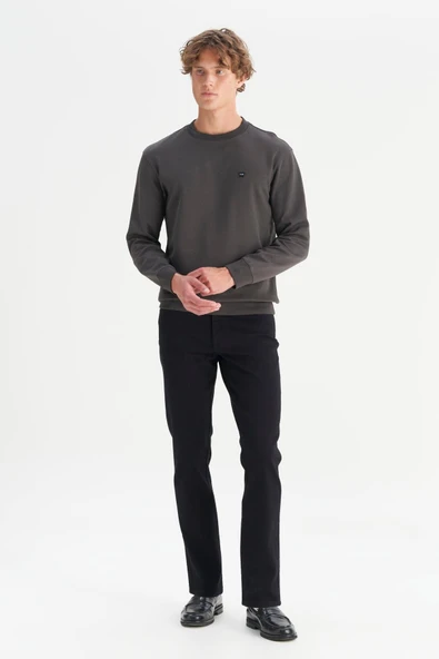 Erkek Patch Logo Sweatshirt Faded Black Faded Black S - Resim 3