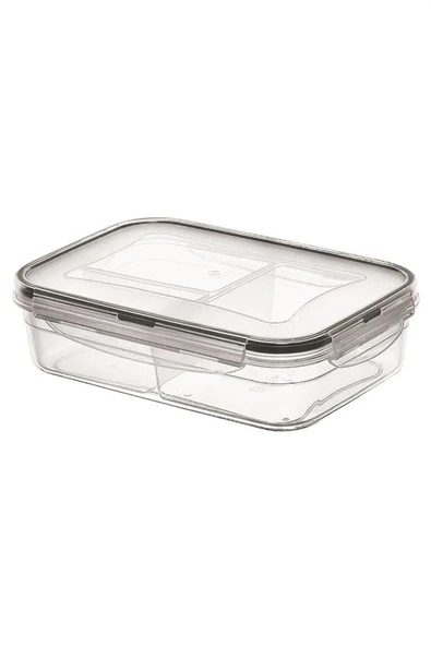 3 Bölmeli Kilitli Kapaklı 1 Litre Erzak Saklama Kabı LC-510 (2818) - Resim 5