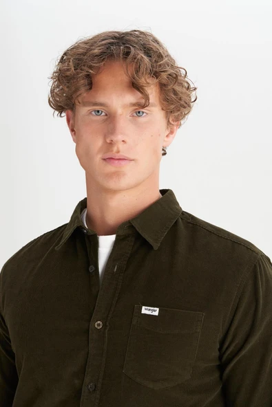 Erkek Kadife Gömlek Ivy Green Ivy Green XXL - Resim 5