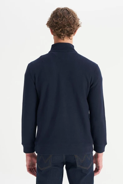 Erkek Half  Zip Sweatshirt Navy Navy M - Resim 2