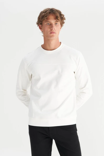 Erkek Interlock Sweatshirt White White M ürün görseli 1