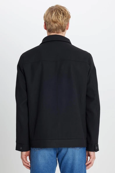 Erkek İnce Ceket Black Black S - Resim 2