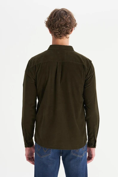 Erkek Kadife Gömlek Ivy Green Ivy Green XXL - Resim 2