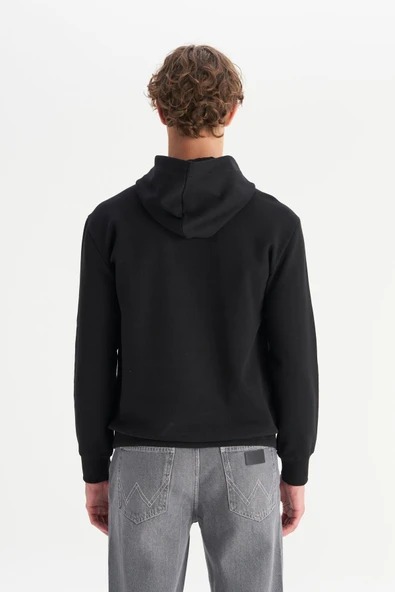 Erkek Big Logo Sweatshirt Black Black S - Resim 6