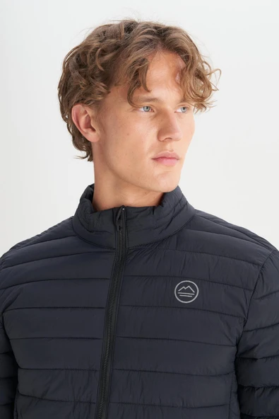 Erkek İnce Şişme Mont Black Black S - Resim 6