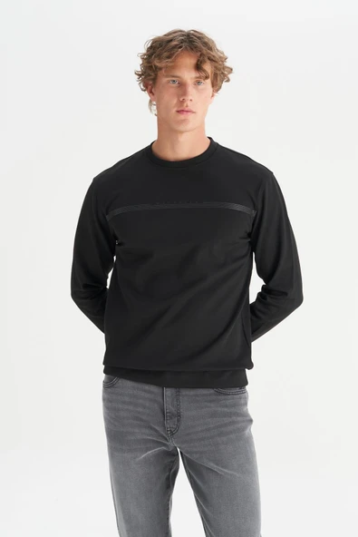 Erkek Interlock Sweatshirt Black Black M ürün görseli 1