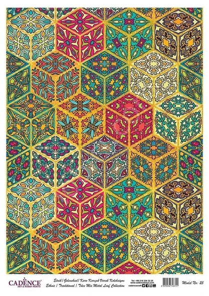 Cadence Desenli Altın Varak Pirinç Dekoapaj Kağıdı - Model 025 ürün görseli 1