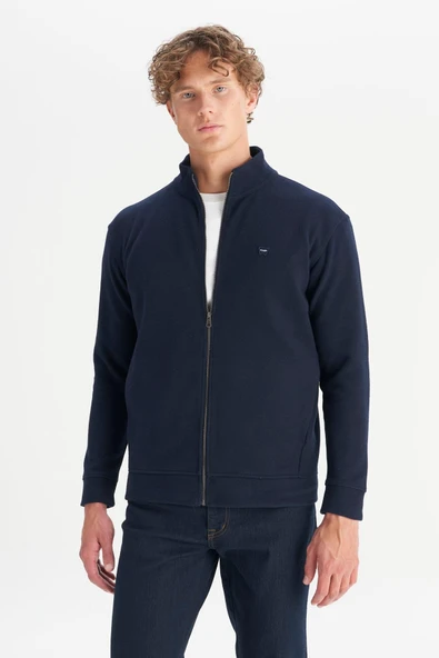 Erkek Selanik Full Zip Sweatshirt Navy Navy L ürün görseli 1