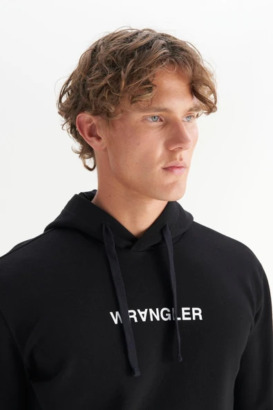 Erkek Big Logo Sweatshirt Black Black S - Resim 4