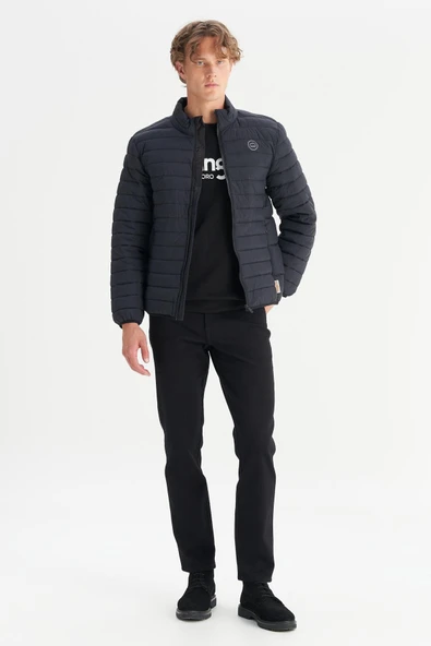 Erkek İnce Şişme Mont Black Black L - Resim 2