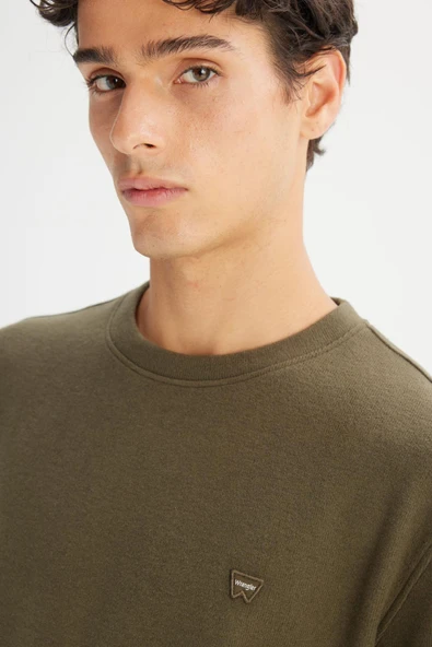 Erkek Selanik Sweatshirt Khaki Khaki L - Resim 5