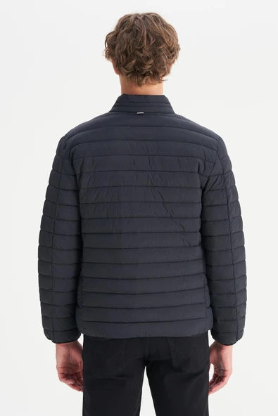 Erkek İnce Şişme Mont Black Black L - Resim 3