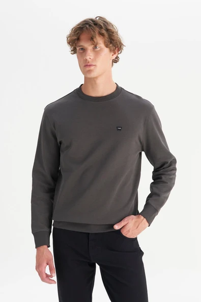 Erkek Patch Logo Sweatshirt Faded Black Faded Black S ürün görseli 1