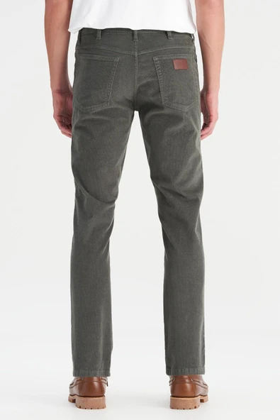 Erkek Texas Slim Kadife Pantolon Green Green 32 34 - Resim 3