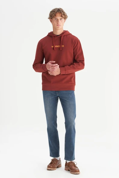 Erkek Big Logo Sweatshirt Wine Wine L - Resim 3