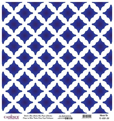 Dünyanın Mavi Tonları Pirinç Dekopaj Kağıdı - K-035 ürün görseli 1