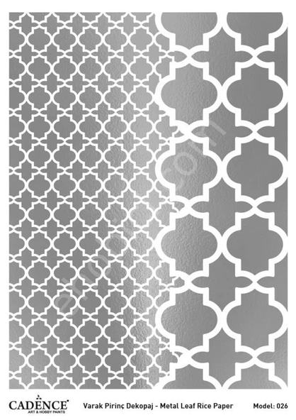 Cadence Gümüş Varak Pirinç Dekoapaj Kağıdı - Model 26 ürün görseli 1