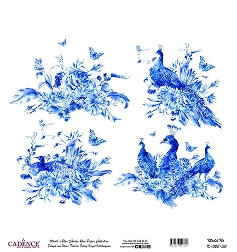 Dünyanın Mavi Tonları Pirinç Dekopaj Kağıdı - K-020 ürün görseli 1