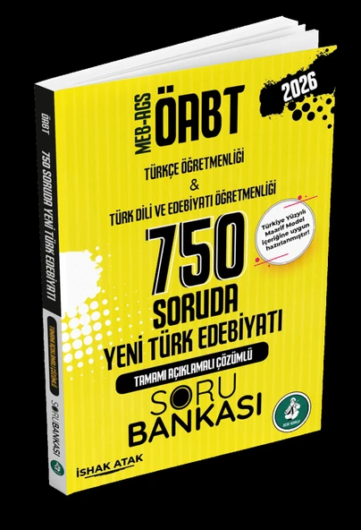 2026 Meb Ags ÖABT 750 Soruda Yeni Türk Edebiyatı Tamamı Açıklamalı Çözümlü Soru Bankası Dizgi Kitap ürün görseli 1