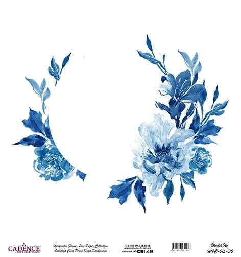 Sulu Boya Çiçek Pirinç Dekopaj Kağıdı - WFC-015 ürün görseli 1