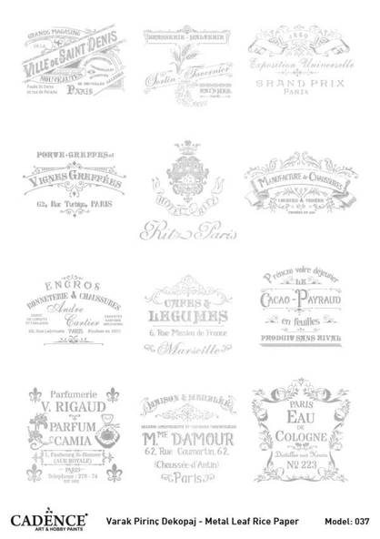 Cadence Gümüş Varak Pirinç Dekoapaj Kağıdı - Model 37 ürün görseli 1