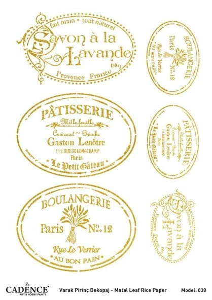 Cadence Altın Varak Pirinç Dekoapaj Kağıdı - Model 38 ürün görseli 1