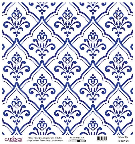 Dünyanın Mavi Tonları Pirinç Dekopaj Kağıdı - K-031 ürün görseli 1