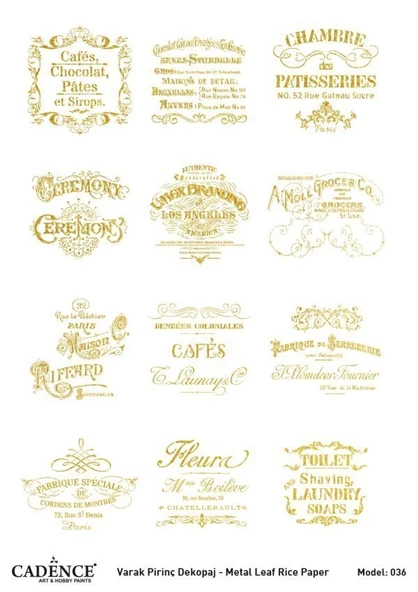 Cadence Altın Varak Pirinç Dekoapaj Kağıdı - Model 36 ürün görseli 1