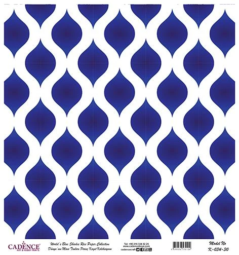 Dünyanın Mavi Tonları Pirinç Dekopaj Kağıdı - K-034 ürün görseli 1