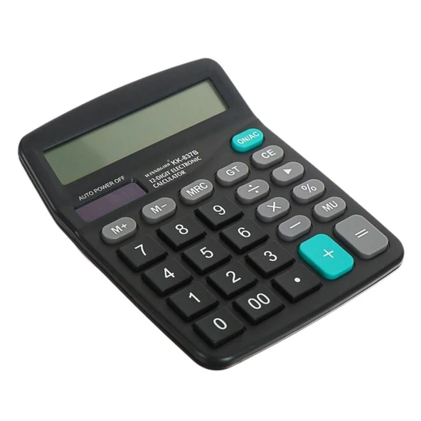 Standart Fonksiyonlu 12 Haneli Geniş LCD Ekran,Pill Masaüstü Hesap Makinesi (5314) - Resim 4