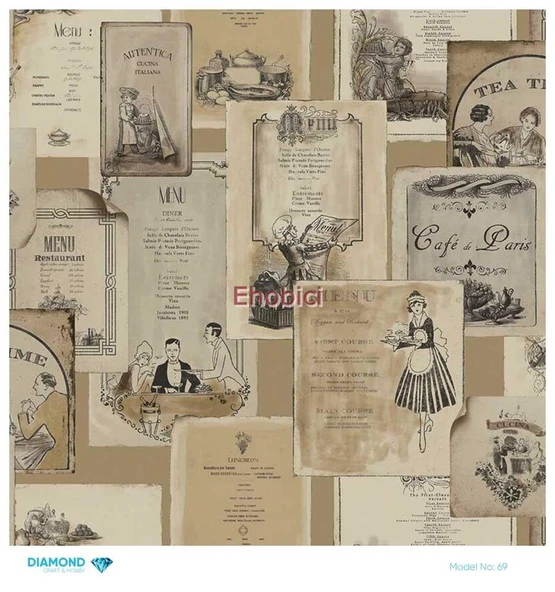 Diamond Pirinç Dekopaj Kağıdı - 069 - 30x30 ürün görseli 1