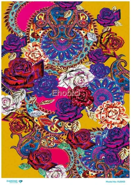 Diamond Pirinç Dekopaj Kağıdı - FL-003 ürün görseli 1