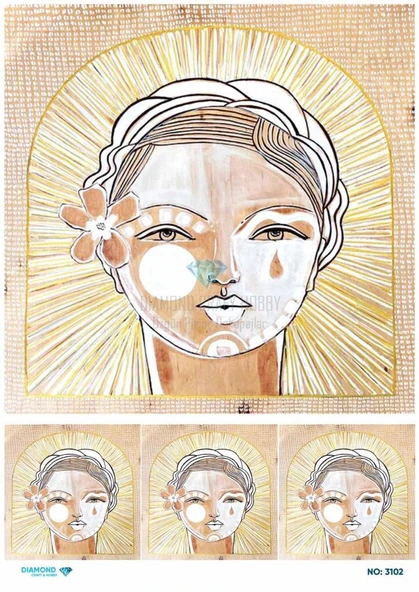 Diamond Pirinç Dekopaj Kağıdı - 3102 ürün görseli 1